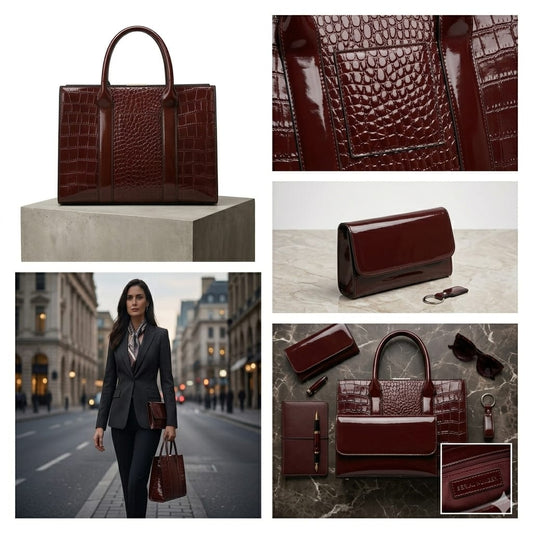 Crocodile Print Handbag